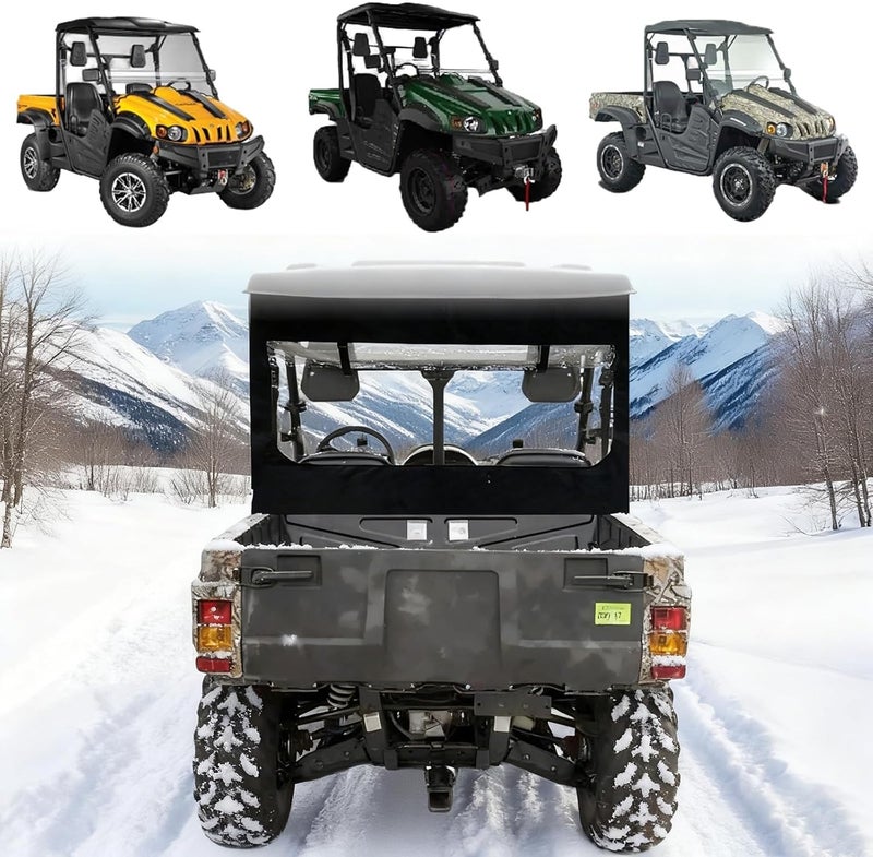 Chikia Hisun Massimo UTV 500 700 Soft Rear Windshield,Back Window with Zipper -open/close Replacement For Axis 500 700 Hisun UTV 500 700,Massimo 500 700,Colemanoutfitter 500 700 All Weather - Image 1